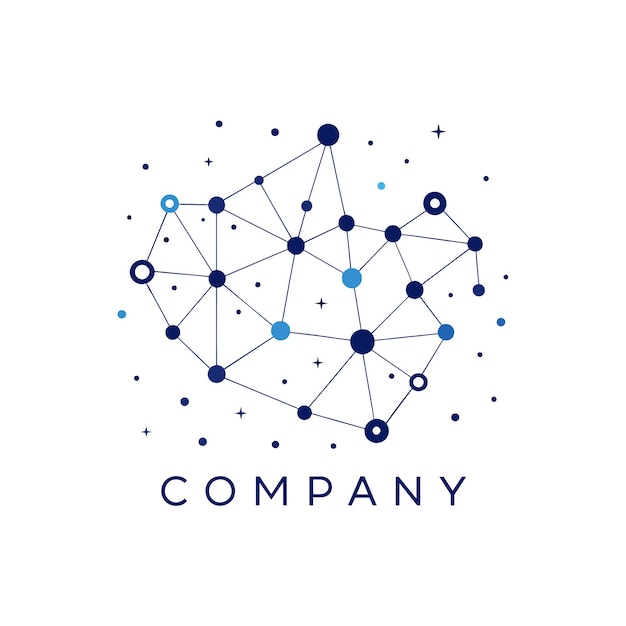 Diseño creativo de logotipo para la ilustración vectorial de la compañía de tecnología