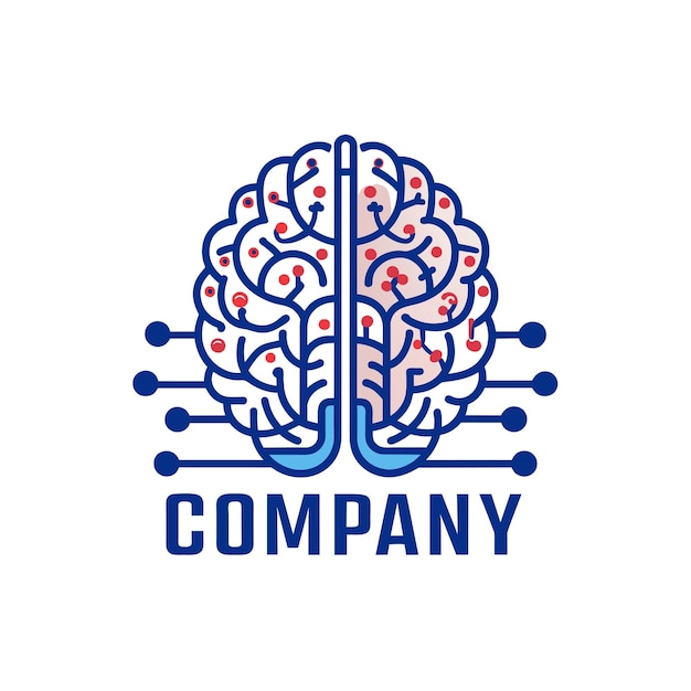 Diseño creativo de logotipo para la ilustración vectorial de la compañía de tecnología