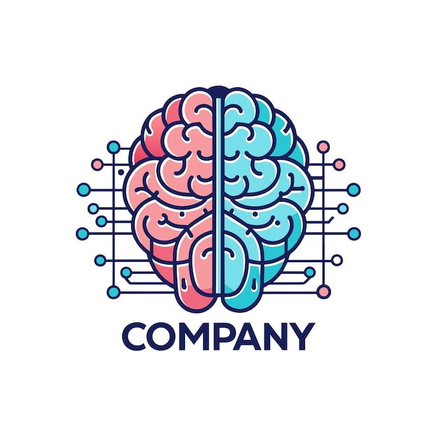 Diseño creativo de logotipo para la ilustración vectorial de la compañía de tecnología