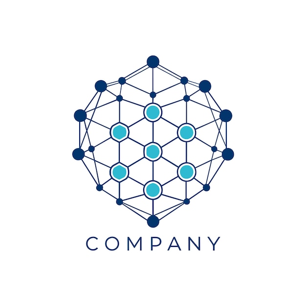 Diseño creativo de logotipo para la ilustración vectorial de la compañía de tecnología