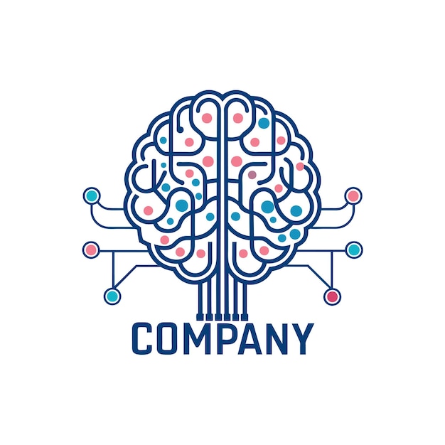 Diseño creativo de logotipo para la ilustración vectorial de la compañía de tecnología