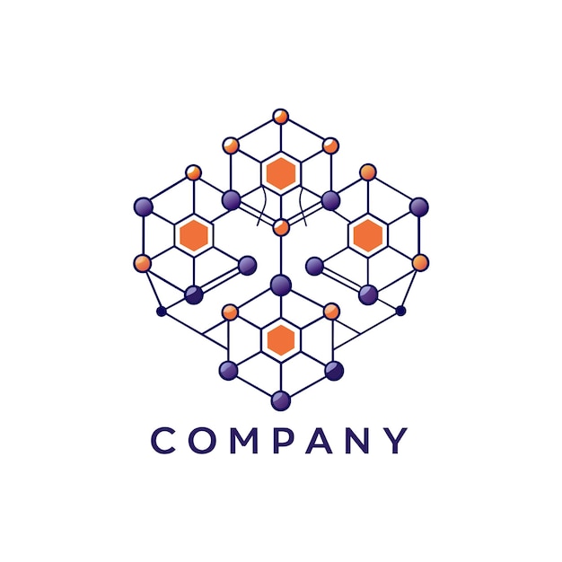 Diseño creativo de logotipo para la ilustración vectorial de la compañía de tecnología