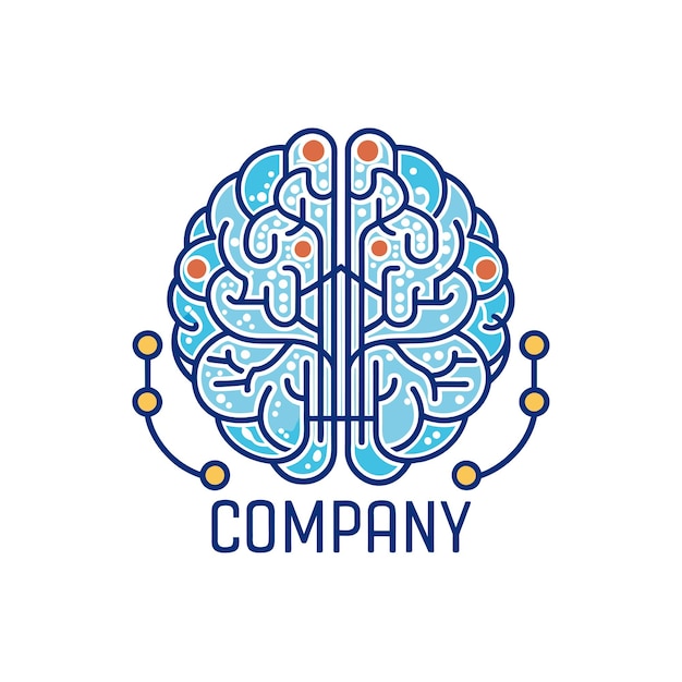 Diseño creativo de logotipo para la ilustración vectorial de la compañía de tecnología