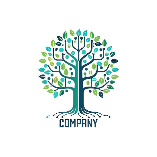 Diseño creativo de logotipo para la ilustración vectorial de la compañía de tecnología