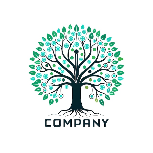 Diseño creativo de logotipo para la ilustración vectorial de la compañía de tecnología