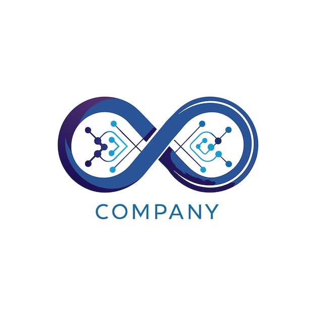 Diseño creativo de logotipo para la ilustración vectorial de la compañía de tecnología