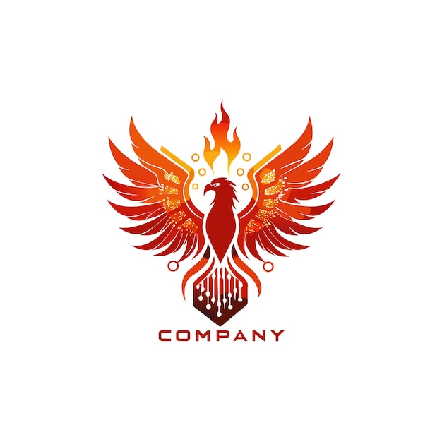Diseño creativo de logotipo para la ilustración vectorial de la compañía de tecnología