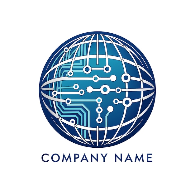 Diseño creativo de logotipo para la ilustración vectorial de la compañía de tecnología