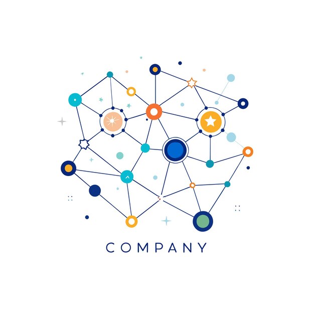 Diseño creativo de logotipo para la ilustración vectorial de la compañía de tecnología