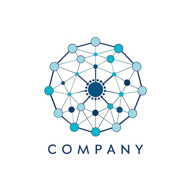 Diseño creativo de logotipo para la ilustración vectorial de la compañía de tecnología