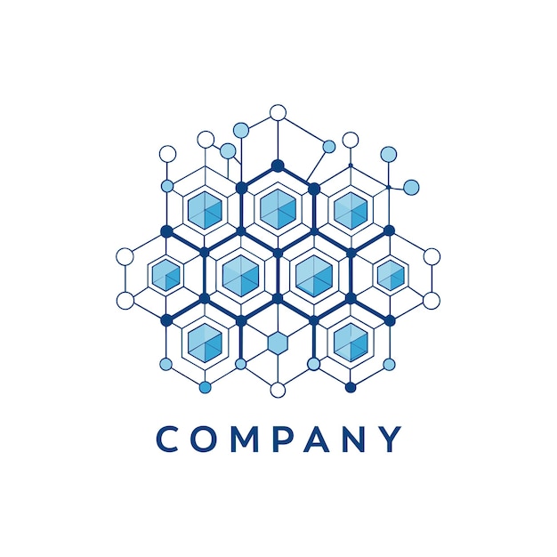 Diseño creativo de logotipo para la ilustración vectorial de la compañía de tecnología