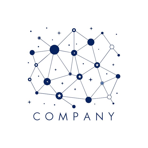 Diseño creativo de logotipo para la ilustración vectorial de la compañía de tecnología