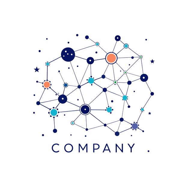 Diseño creativo de logotipo para la ilustración vectorial de la compañía de tecnología
