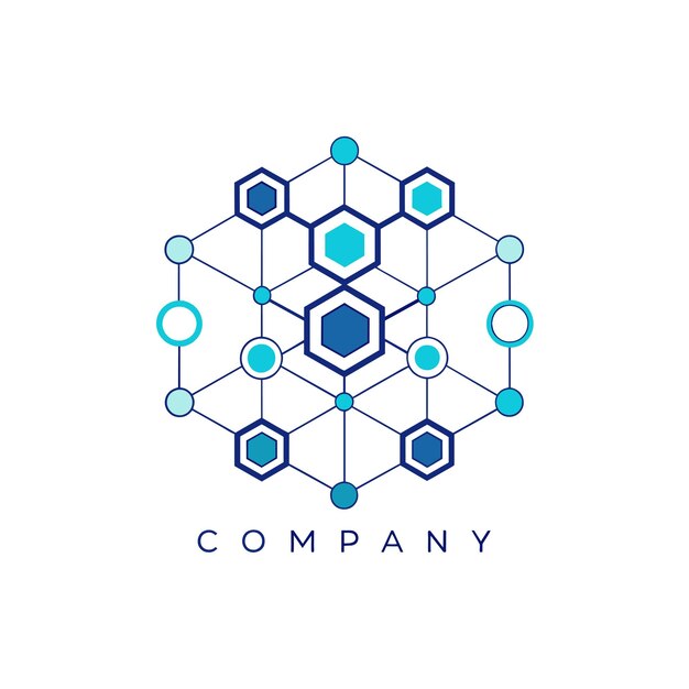 Diseño creativo de logotipo para la ilustración vectorial de la compañía de tecnología