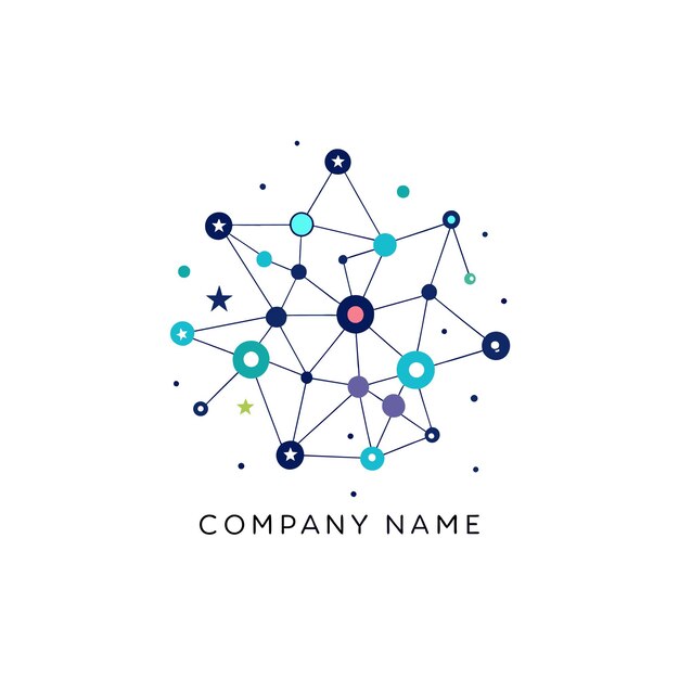 Diseño creativo de logotipo para la ilustración vectorial de la compañía de tecnología