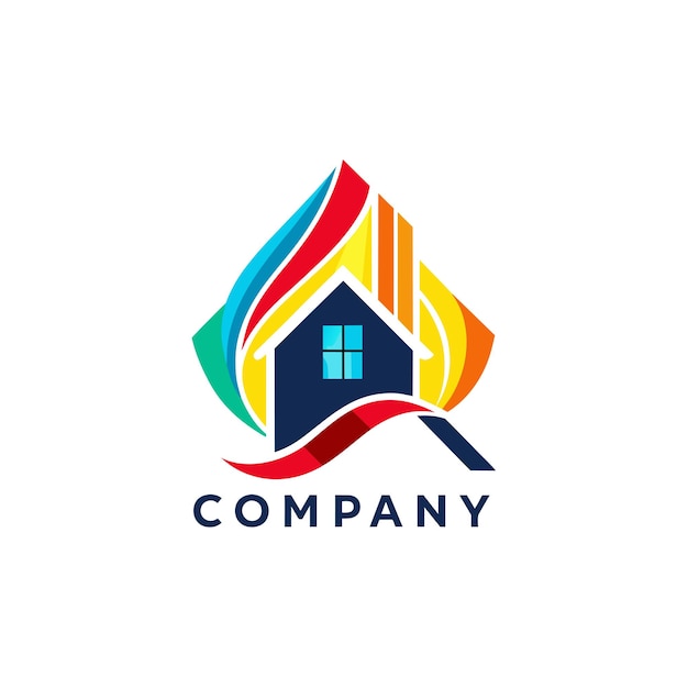 Diseño creativo del logotipo para la ilustración vectorial de la empresa inmobiliaria