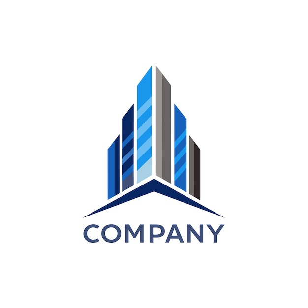 Diseño creativo del logotipo para la ilustración vectorial de la empresa inmobiliaria