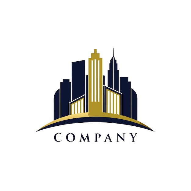 Diseño creativo del logotipo para la ilustración vectorial de la empresa inmobiliaria