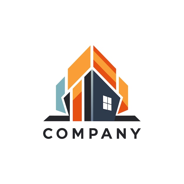 Diseño creativo del logotipo para la ilustración vectorial de la empresa inmobiliaria