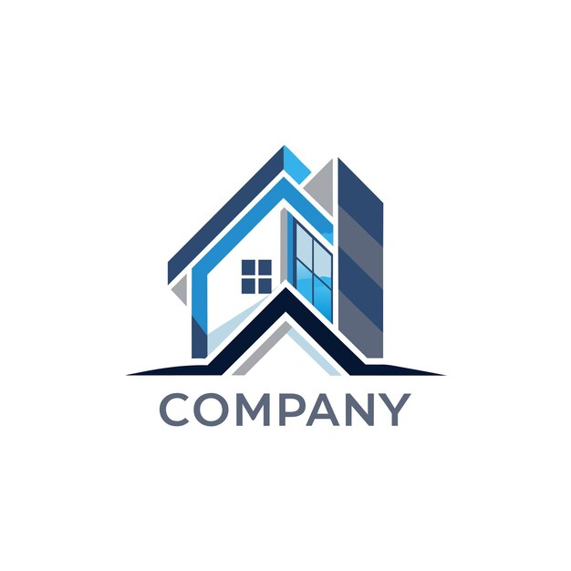 Diseño creativo del logotipo para la ilustración vectorial de la empresa inmobiliaria
