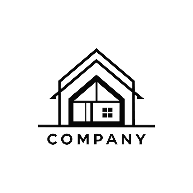 Diseño creativo del logotipo para la ilustración vectorial de la empresa inmobiliaria