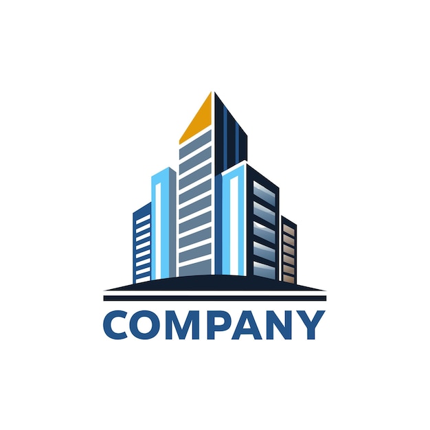 Diseño creativo del logotipo para la ilustración vectorial de la empresa inmobiliaria