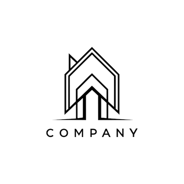 Diseño creativo del logotipo para la ilustración vectorial de la empresa inmobiliaria