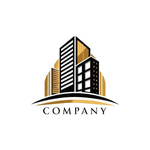 Diseño creativo del logotipo para la ilustración vectorial de la empresa inmobiliaria