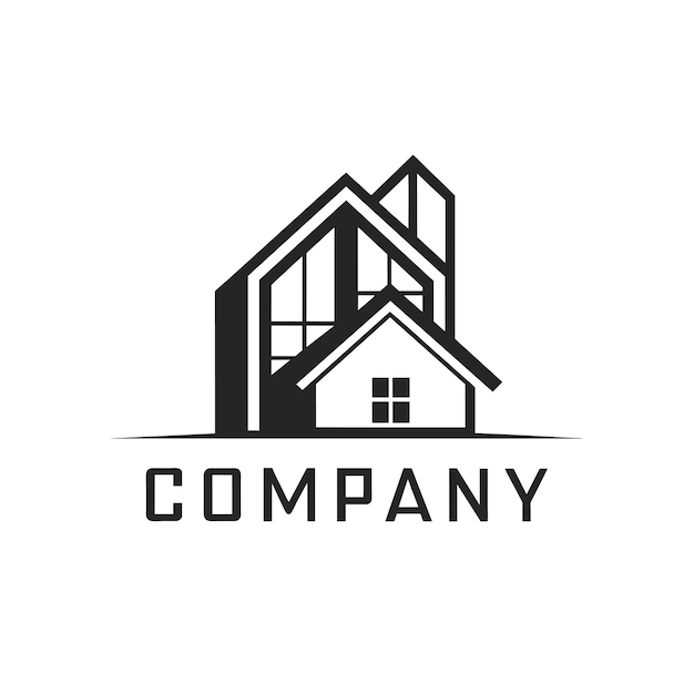 Diseño creativo del logotipo para la ilustración vectorial de la empresa inmobiliaria