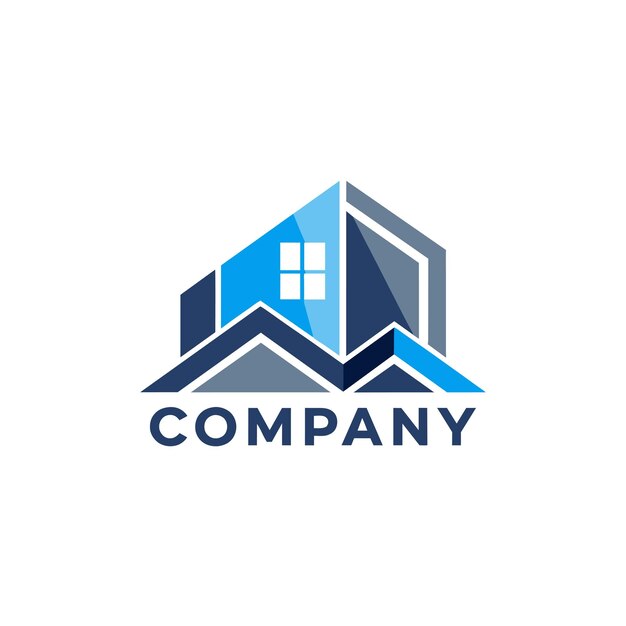 Diseño creativo del logotipo para la ilustración vectorial de la empresa inmobiliaria