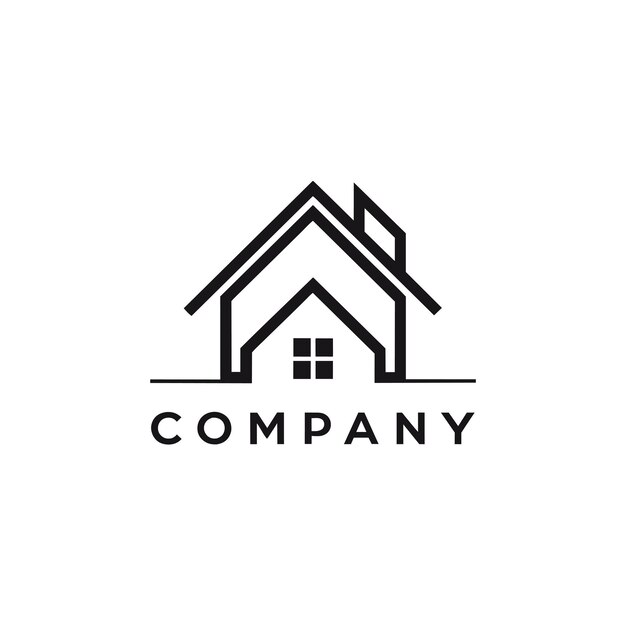 Diseño creativo del logotipo para la ilustración vectorial de la empresa inmobiliaria