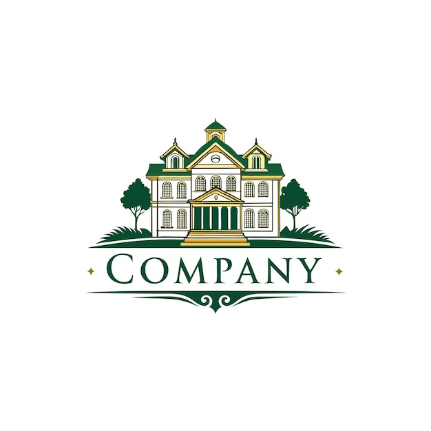 Diseño creativo del logotipo para la ilustración vectorial de la empresa inmobiliaria
