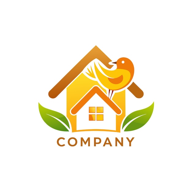 Diseño creativo del logotipo para la ilustración vectorial de la empresa inmobiliaria
