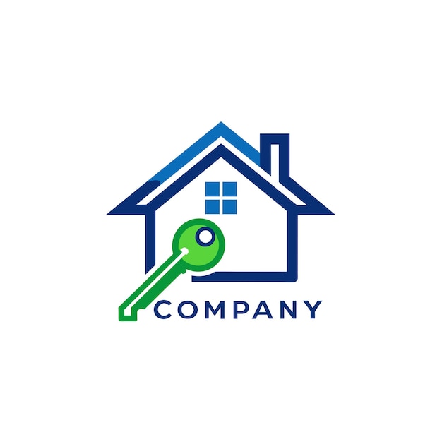 Diseño creativo del logotipo para la ilustración vectorial de la empresa inmobiliaria