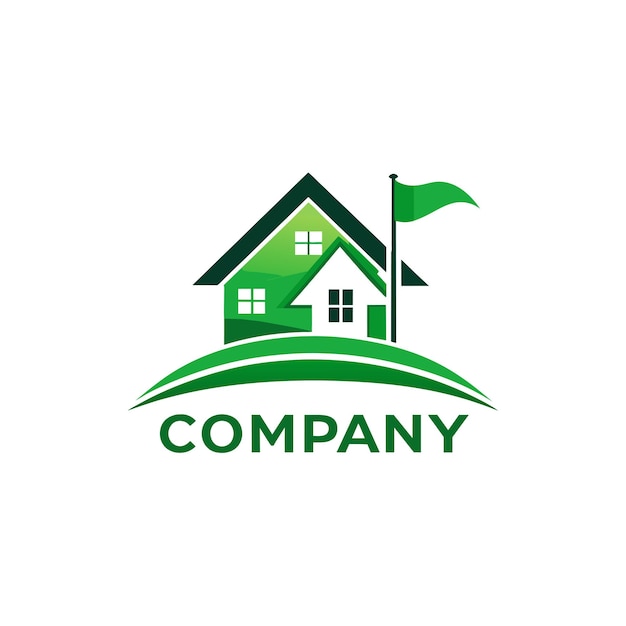 Diseño creativo del logotipo para la ilustración vectorial de la empresa inmobiliaria