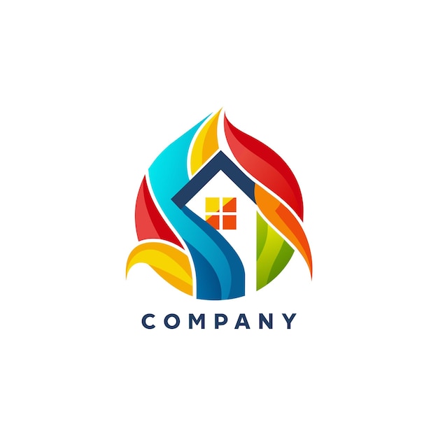 Diseño creativo del logotipo para la ilustración vectorial de la empresa inmobiliaria