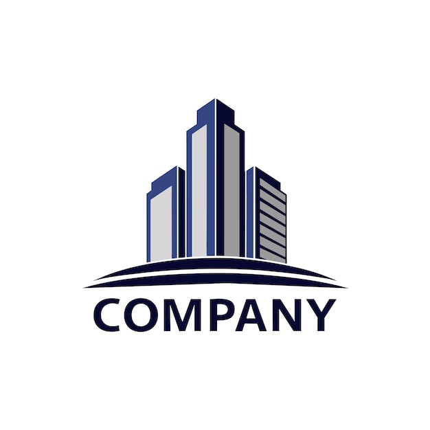 Diseño creativo del logotipo para la ilustración vectorial de la empresa inmobiliaria