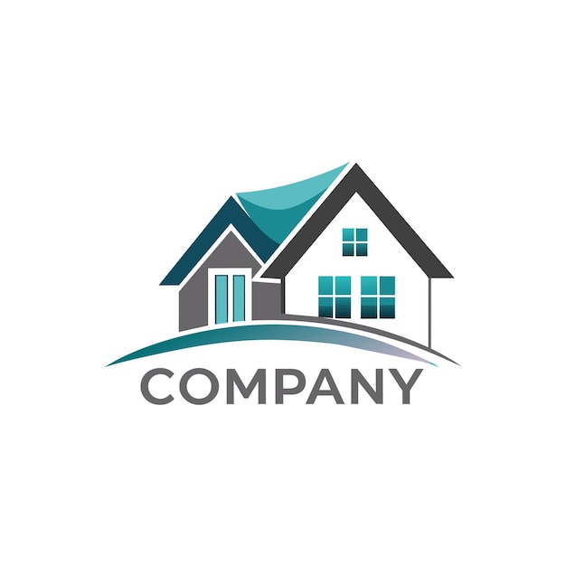 Diseño creativo del logotipo para la ilustración vectorial de la empresa inmobiliaria