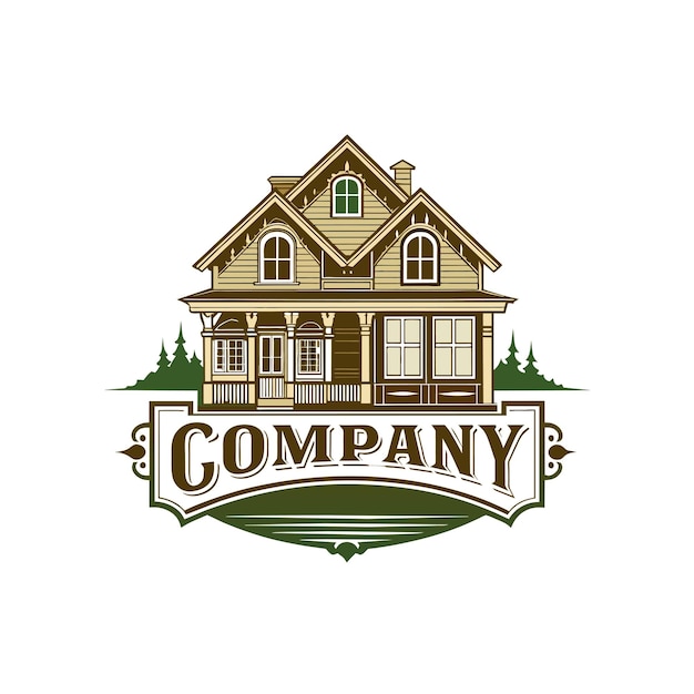 Diseño creativo del logotipo para la ilustración vectorial de la empresa inmobiliaria