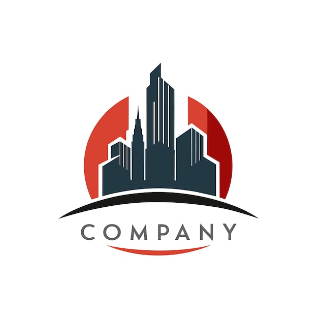 Diseño creativo del logotipo para la ilustración vectorial de la empresa inmobiliaria