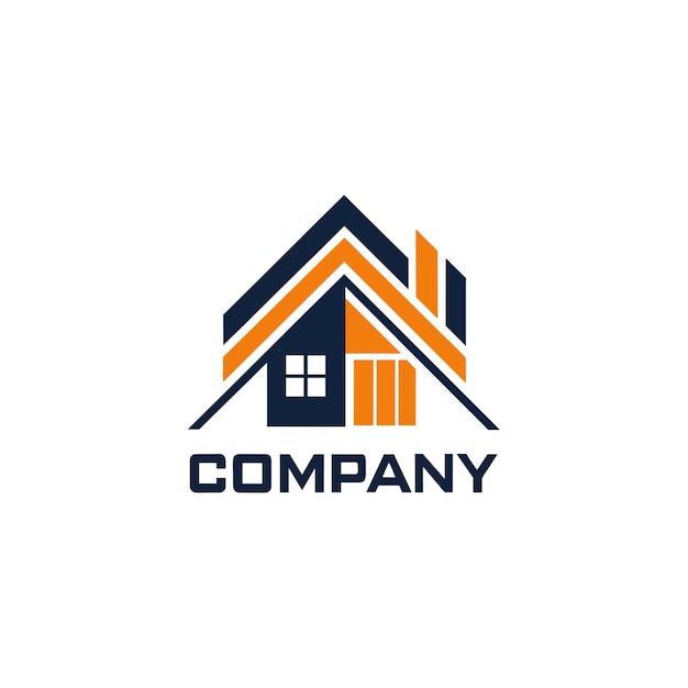 Diseño creativo del logotipo para la ilustración vectorial de la empresa inmobiliaria