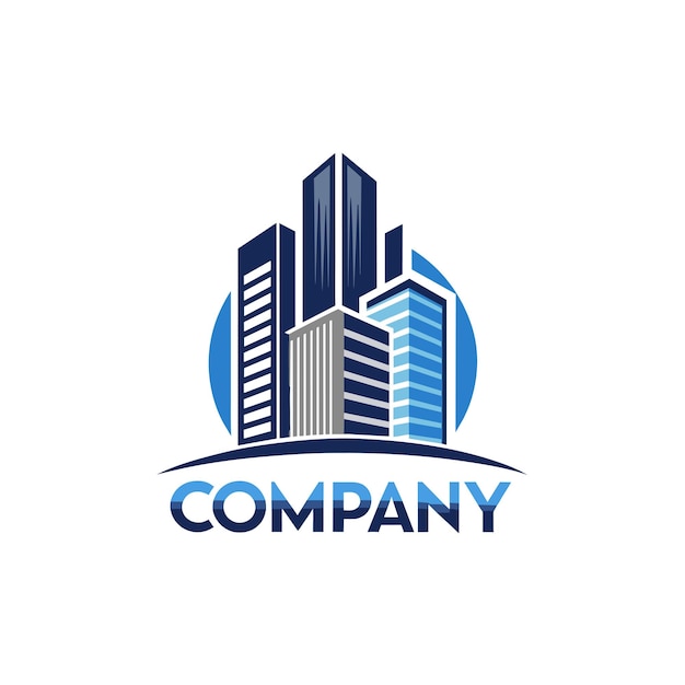 Diseño creativo del logotipo para la ilustración vectorial de la empresa inmobiliaria