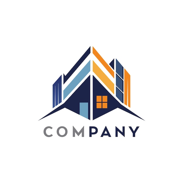 Diseño creativo del logotipo para la ilustración vectorial de la empresa inmobiliaria