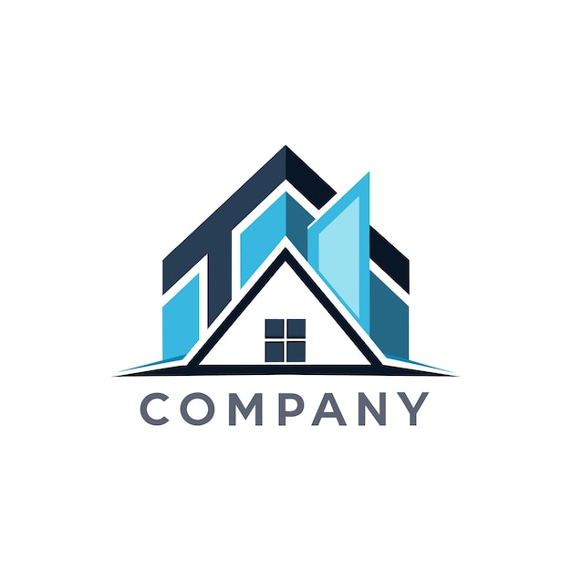 Diseño creativo del logotipo para la ilustración vectorial de la empresa inmobiliaria