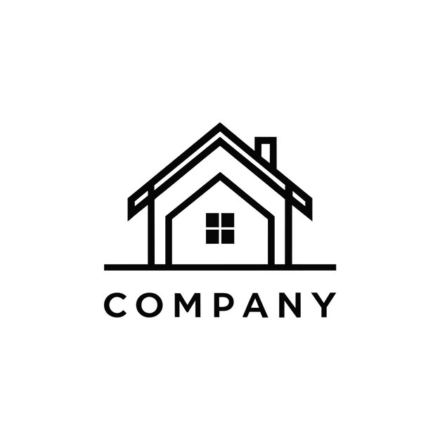 Diseño creativo del logotipo para la ilustración vectorial de la empresa inmobiliaria