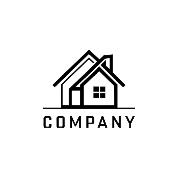 Diseño creativo del logotipo para la ilustración vectorial de la empresa inmobiliaria