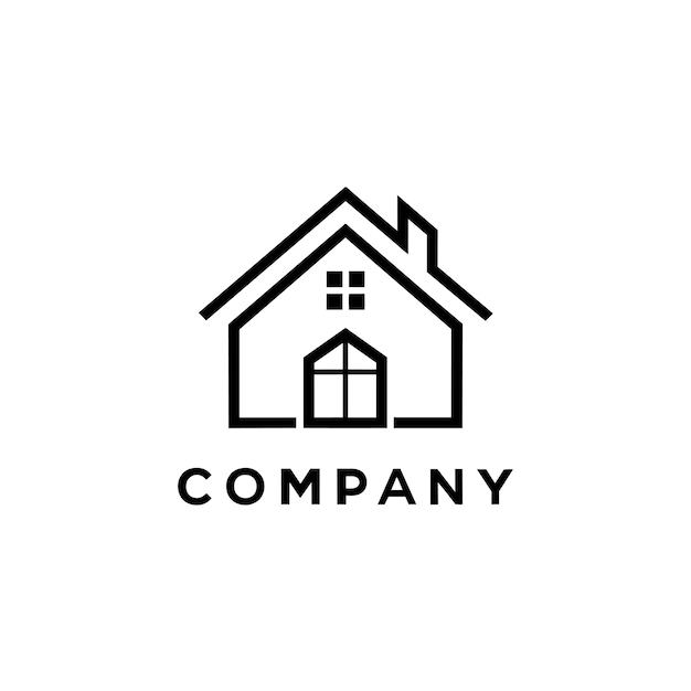 Diseño creativo del logotipo para la ilustración vectorial de la empresa inmobiliaria