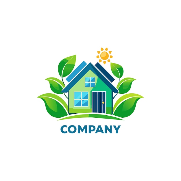 Diseño creativo del logotipo para la ilustración vectorial de la empresa inmobiliaria