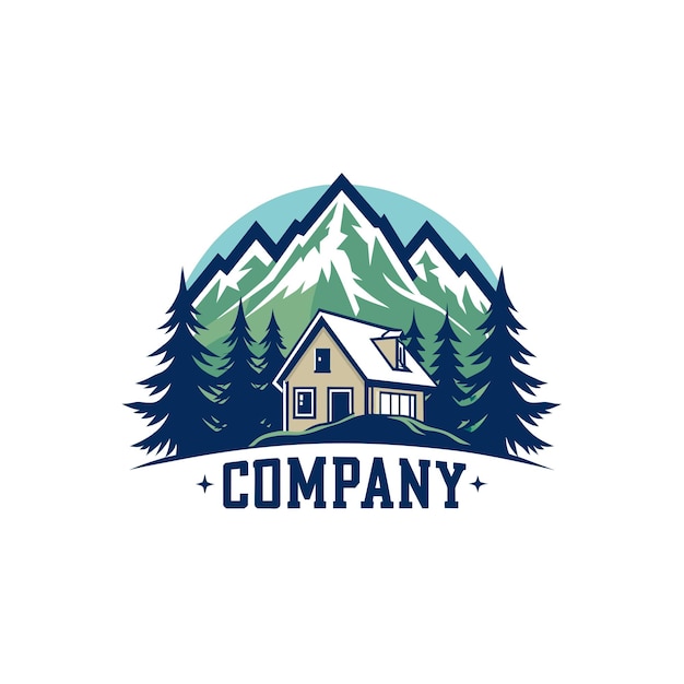 Diseño creativo del logotipo para la ilustración vectorial de la empresa inmobiliaria