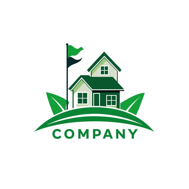 Diseño creativo del logotipo para la ilustración vectorial de la empresa inmobiliaria